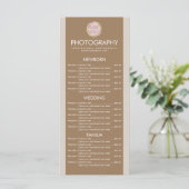 Fotografie Bedrijf Jouw Logo Aardetoon Menu (Staand voorkant)