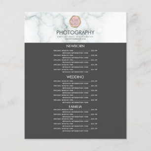 Fotografie Bedrijf Jouw Logo Grijs Marmer Menu