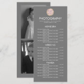 Fotografie Bedrijf Uw Logo Grijs Menu (Voorkant / Achterkant)