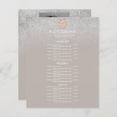 Fotografie Bedrijf Zilveren Glitter Uw Logo Menu (Voorkant / Achterkant)