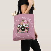 Fotografie Bedrijfsnaam Floral camera Tote Bag (Dichtbij)