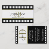 Fotografie Black Film Gold Monogram Visitekaartje (Voorkant / Achterkant)