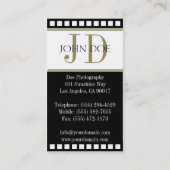 Fotografie Black Film Gold Monogram Visitekaartje (Achterkant)