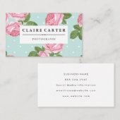 Fotografie Bloemen Rozen en Stippen Visitekaartje (Voorkant / Achterkant)