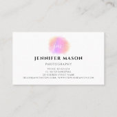 Fotografie Blush roze Waterverf Feminine White Visitekaartje (Achterkant)