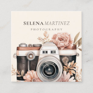 Fotografie Boho Bloemen visitekaartje Sjabloon