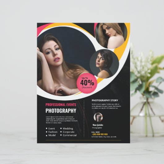 Fotografie brochure Sjabloon (Staand voorkant)