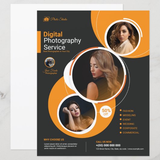 Fotografie brochure Sjabloon (Voorkant / Achterkant)