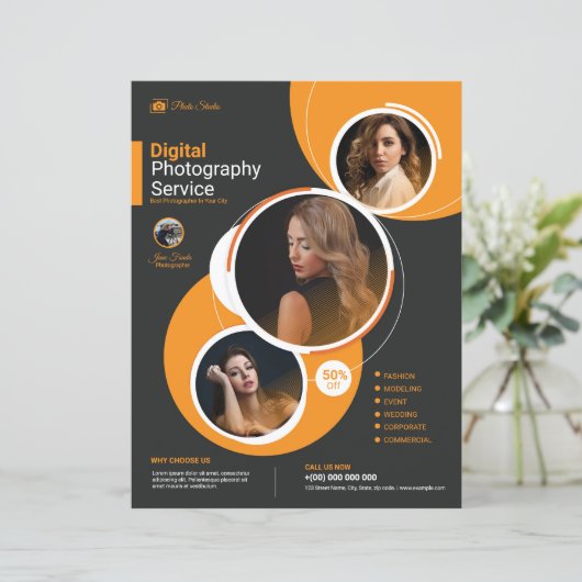 Fotografie brochure Sjabloon (Staand voorkant)