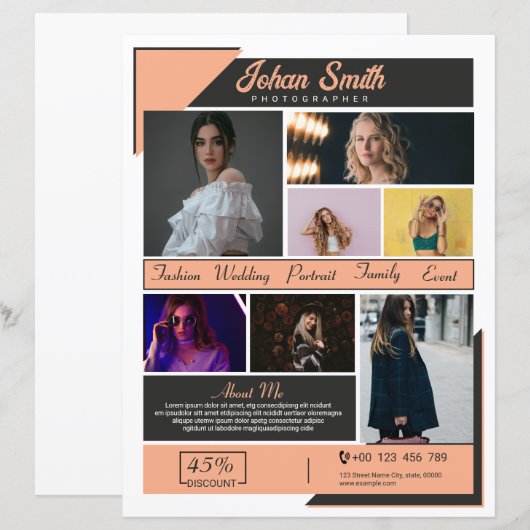 Fotografie brochure Sjabloon (Voorkant / Achterkant)