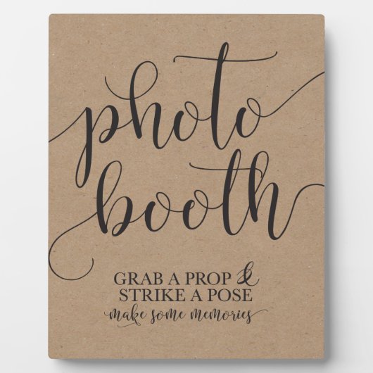 Fotografie bruiloft bord - Pak een prop-streep Fotoplaat (Voorkant)