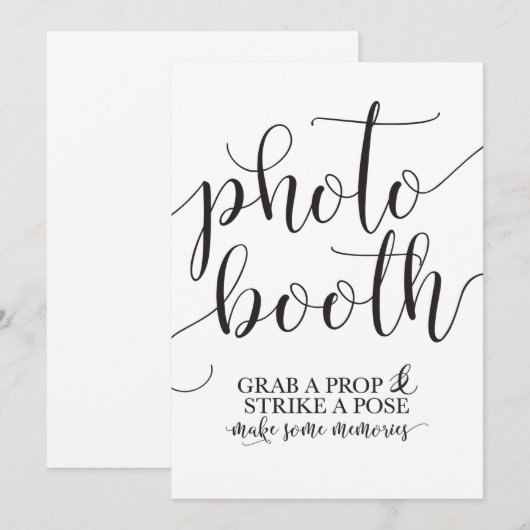 Fotografie bruiloft bord - Pak een prop-streep Kaart (Voorkant / Achterkant)