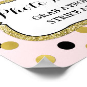 Fotografie bruiloft Roze zwarte goudConfetti Poster (Hoek)