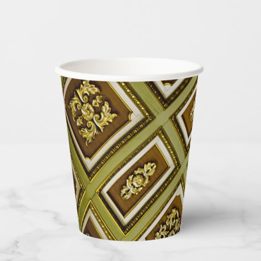 Fotografie bruin en groen Abstract plafond Papieren Bekers (Voorkant)