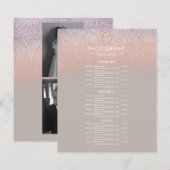Fotografie Business Ombre Glitter Uw menu Logo (Voorkant / Achterkant)