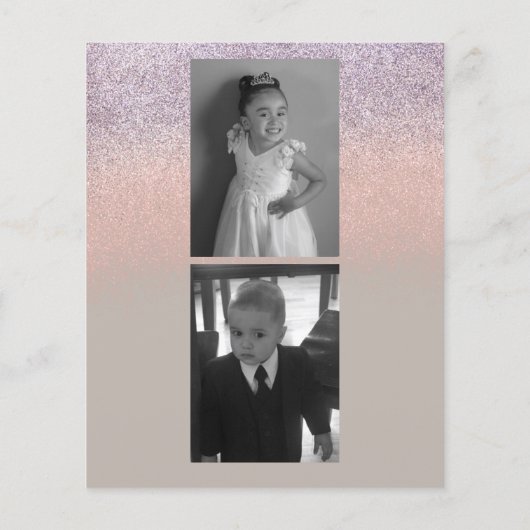 Fotografie Business Ombre Glitter Uw menu Logo (Achterkant)