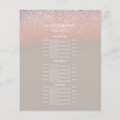 Fotografie Business Ombre Glitter Uw menu Logo (Voorkant)