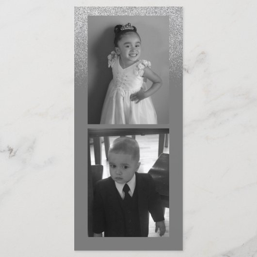 Fotografie Business Silver Glitter Grey Logo  Menu (Achterkant)