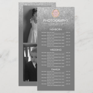 Fotografie Business Silver Glitter Grey Logo  Menu