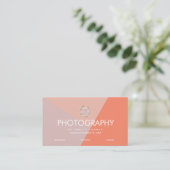 Fotografie Business Three Tone Blush Colorblock Visitekaartje (Staand voorkant)