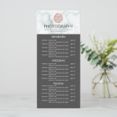 Fotografie Business Uw Logo grijs marmer-menu Menu (Staand voorkant)