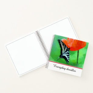 Fotografie-Butterfly Poppy Spiral-laptop Notitieboek