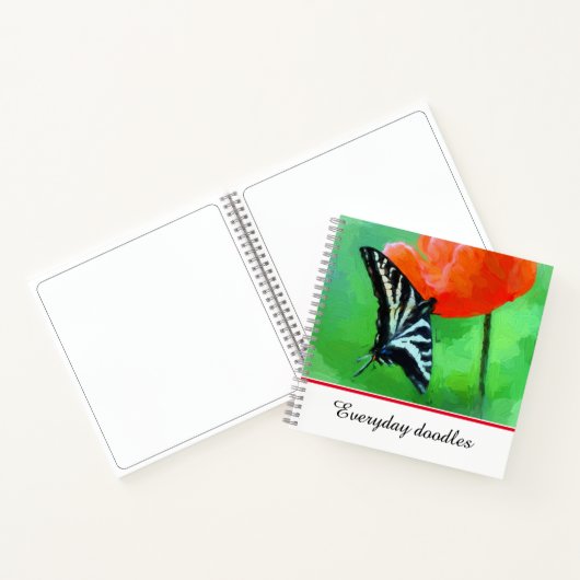 Fotografie Butterfly Poppy Spiral Notitieboek (Binnen)
