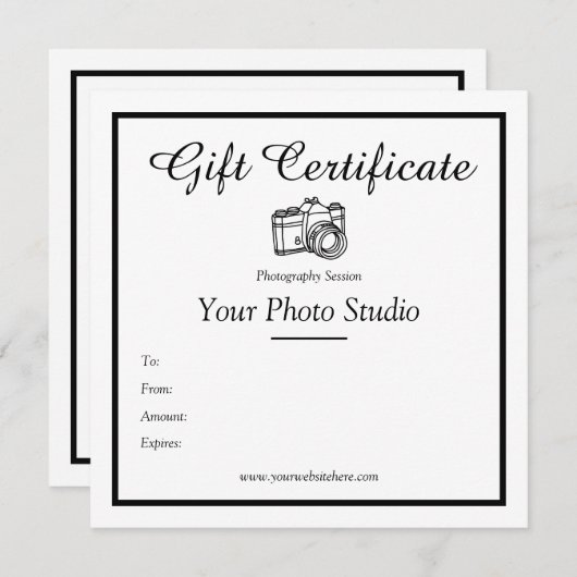 Fotografie Cadeaubon Sjabloon (Voorkant / Achterkant)