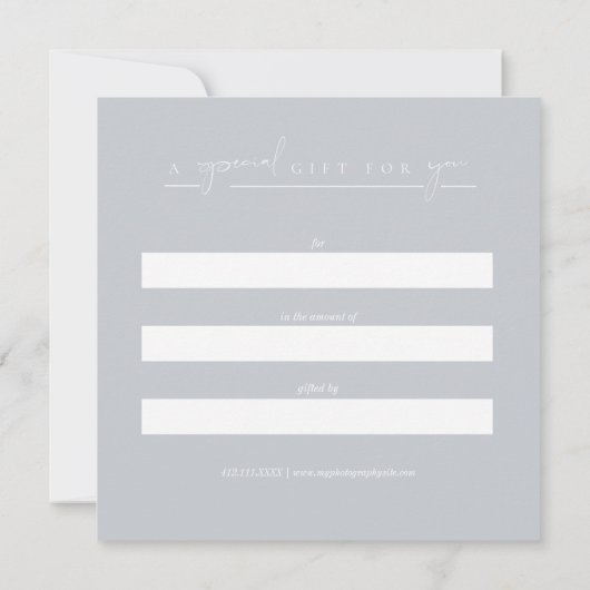 Fotografie Cadeaubon Sjabloon Kaart (Achterkant)