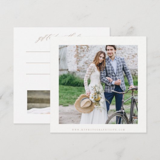 Fotografie Cadeaubon Sjabloon Kaart (Voorkant / Achterkant)