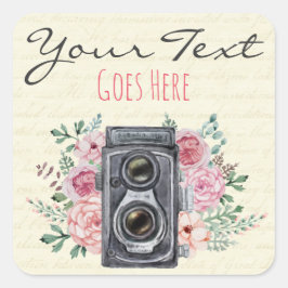 fotografie camera bijtende fotograaf vierkante sticker