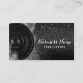 Fotografie Camera Black Glitter Visitekaartje (Voorkant)