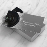 Fotografie camera donkergrijze fotografie visitekaartje<br><div class="desc">Fotograaf camera Professionele donkergrijze Visitekaartjes voor fotografie.</div>