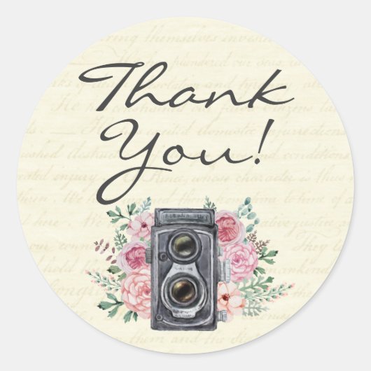  fotografie camera fotograaf dank u ronde sticker (Voorkant)