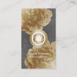 Fotografie Camera Gold Floral Visitekaartje