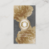 Fotografie Camera Gold Floral Visitekaartje (Voorkant)