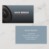 Fotografie Camera Lens Dusty Blue Visitekaartje (Voorkant / Achterkant)