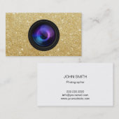 Fotografie camera Lens Gold Glitter Visitekaartje (Voorkant / Achterkant)