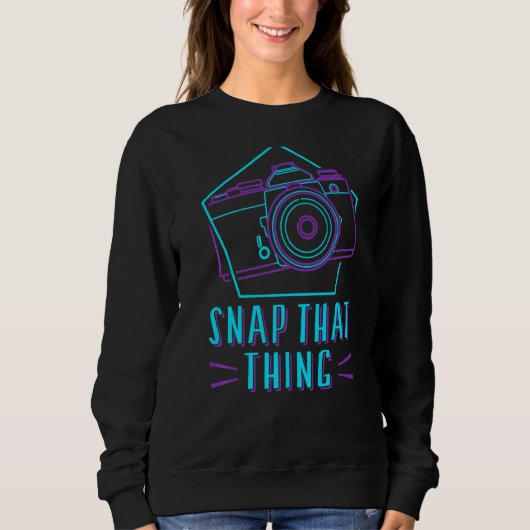 Fotografie Camera Lens Retro Snap dat ding Trui (Voorkant)