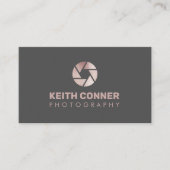 Fotografie Camera Lens Roos Gold Visitekaartje (Voorkant)