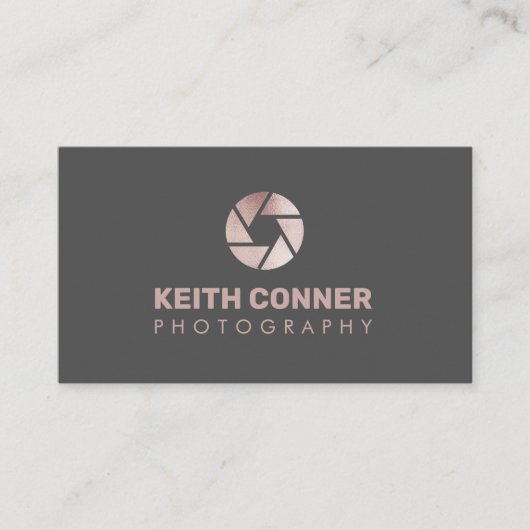 Fotografie Camera Lens Roos Gold Visitekaartje (Voorkant)