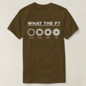 Fotografie camera Lens wat de F Foto T-shirt (Design voorkant)
