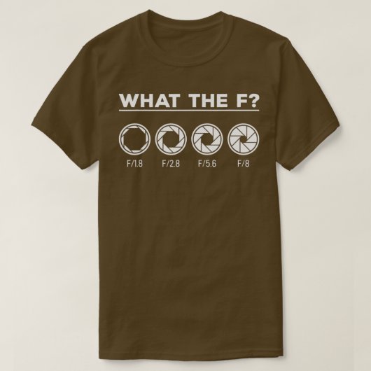 Fotografie camera Lens wat de F Foto T-shirt (Design voorkant)