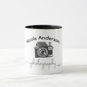 Fotografie Camera Modern Minimaal Logo Grafisch Mok (Midden)