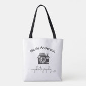 Fotografie Camera Modern Minimaal Logo Grafisch Tote Bag (Achterkant)