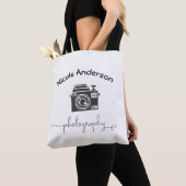 Fotografie Camera Modern Minimaal Logo Grafisch Tote Bag (Dichtbij)