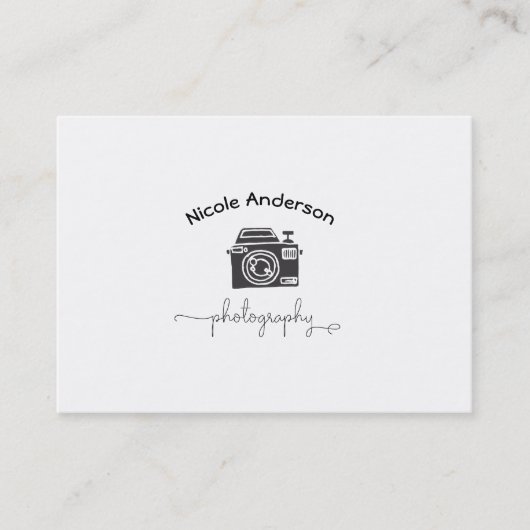 Fotografie Camera Modern Minimaal Logo Visitekaartje (Voorkant)