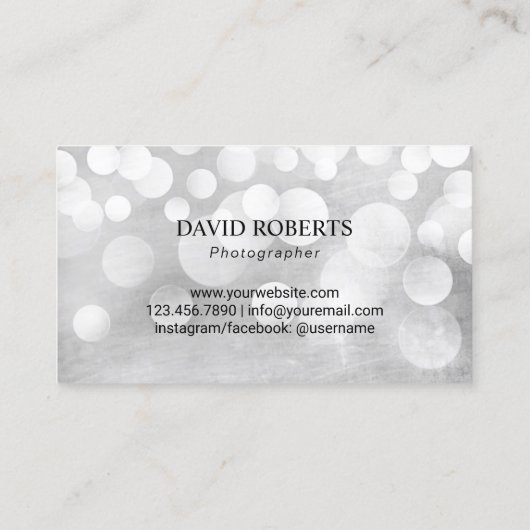 Fotografie camera Modern Silver Visitekaartje (Achterkant)