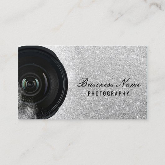 Fotografie camera Silver Glitter Fotografie Visitekaartje (Voorkant)