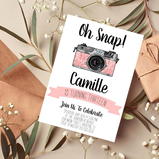 Fotografie Camera - uitnodiging op feestdag